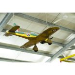 A SCALE MODEL OF A MILES M20 AIRCRAFT, painted with camouflage top and yellow underbelly