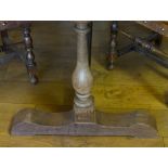 AN OAK REFECTORY TABLE IN THE 18TH CENTURY STYLE, the top of typical plank construction, raised on