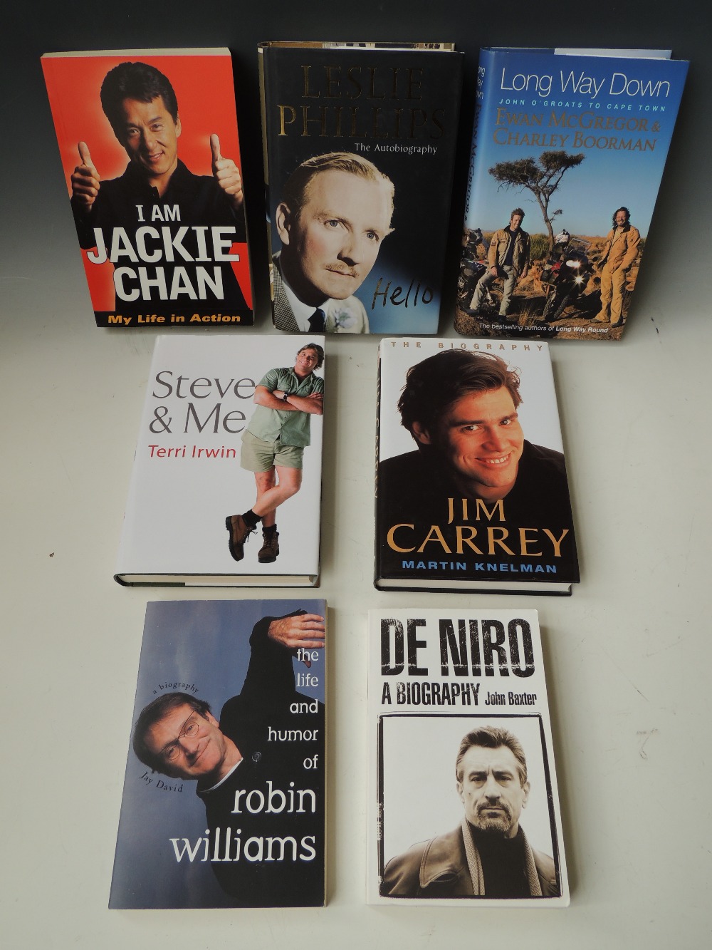 A COLLECTION OF SIGNED TV AND FILM INTEREST AUTOBIOGRAPHIES ETC., to include Robert De Niro,