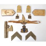 A COLLECTION OF WWII ITALIAN FASCIST INSIGNIA,  to include shoulder boards, cap band etc. Buyers -