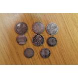 A COLLECTION OF SHILLINGS AND SIXPENCES, to include shillings 1711, 1758 and 1787(x2), and sixpences