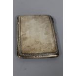 A HALLMARKED SILVER CALLING CARD CASE, hallmarked Birmingham 1909, with fitted leather interior