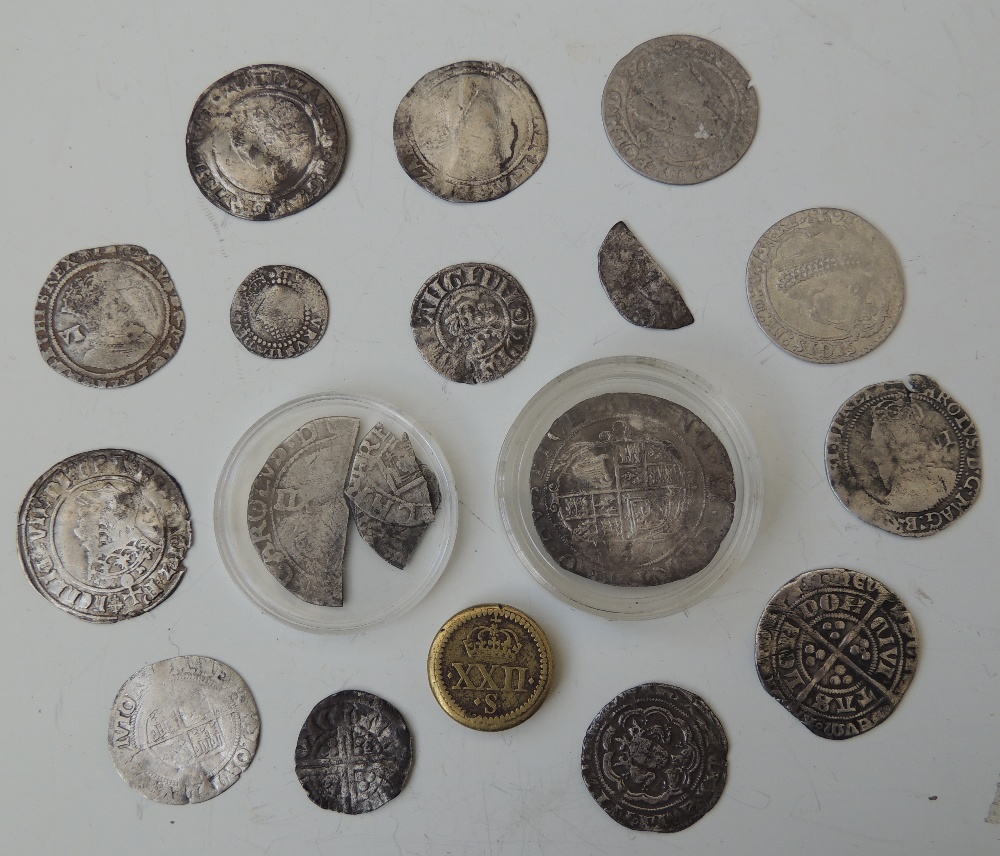 A COLLECTION OF HAMMERED COINS, to include a Henry VII profile issue groat, Charles I shilling, - Image 2 of 2