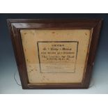 A FRAMED AND GLAZED PRINTED SOUVENIR POSTER TO COMMEMORATE THE LONDON AIR RAID 1917, exactly dated