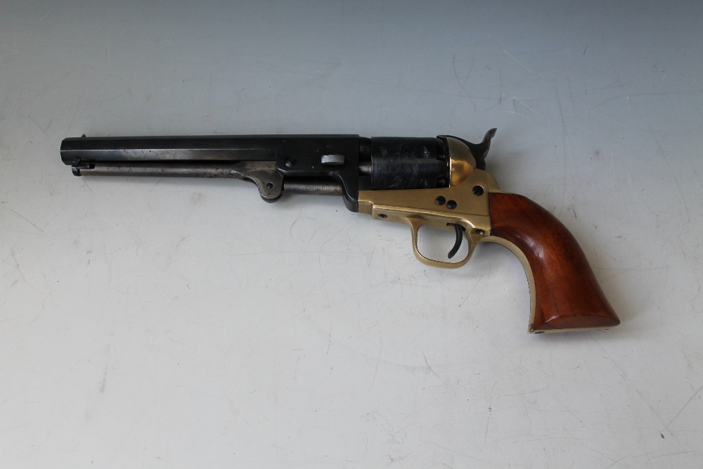 A REPRODUCTION NAVY COLT REVOLVER, made in Italy Buyers - for shipping pricing on this lot, visit