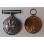 A WWI CASUALTY MEDAL PAIR, British War and Victory, named '32533 Pte F. Buller Lan. Fus.', in