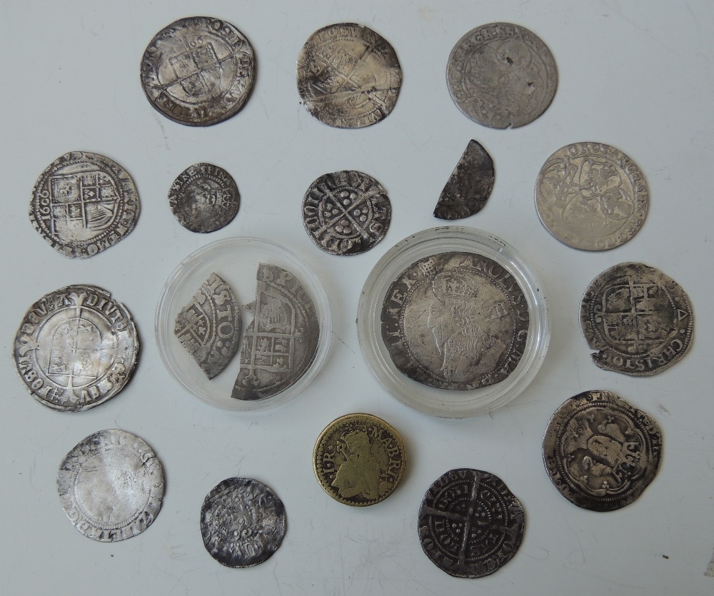 A COLLECTION OF HAMMERED COINS, to include a Henry VII profile issue groat, Charles I shilling,