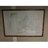 A LIMITED EDITION JUNE 6TH 1944 D-DAY NORMANDY LANDINGS MET OFFICE WEATHER CHART, framed and glazed,