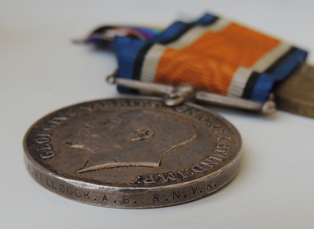 A WWI BWM AND VICTORY MEDAL PAIR, named to 'MZ 1996 A. Willcock A.B.R.N.V.R.' together with a - Image 4 of 6