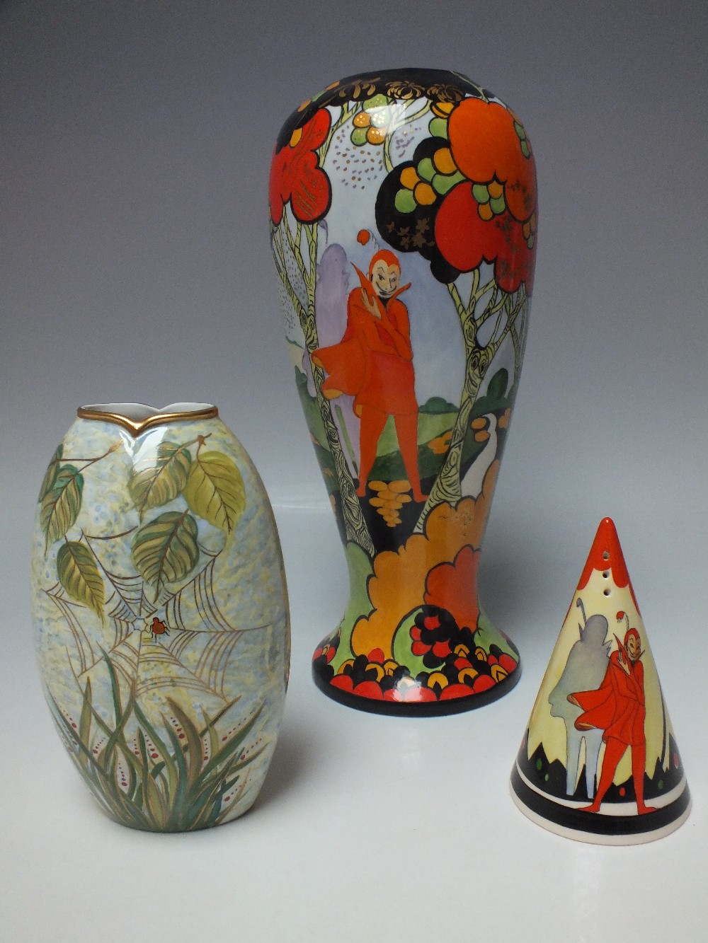 A RARE CARLTON WARE LUSTRE 'SPIDER WEB' TRIAL VASE, number 1 of 1, together with two pieces of - Image 8 of 8