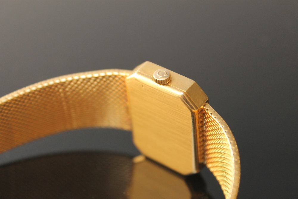 OMEGA - A RARE 18 CARAT GOLD DEVILLE WRISTWATCH, having stripped two tone gold dial, hour baton - Image 3 of 3
