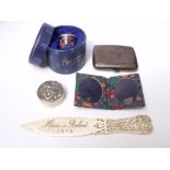 A COLLECTORS LOT - TO INCLUDE A HALLMARKED SILVER CIGARETTE CASE, together with a silver plated pill