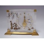A JAEGER-LECOULTRE 'MARINA' MANTEL CLOCK, of rectangular form, the lucite body with Oriental