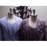 A SELECTION OF LADIES CLOTHING AND ACCESSORIES, comprising three 'wedding' style outfits and