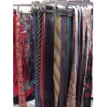 A LARGE COLLECTION OF GENTS VINTAGE TIES AND CRAVATS, to include examples by Christian Dior, Hardy