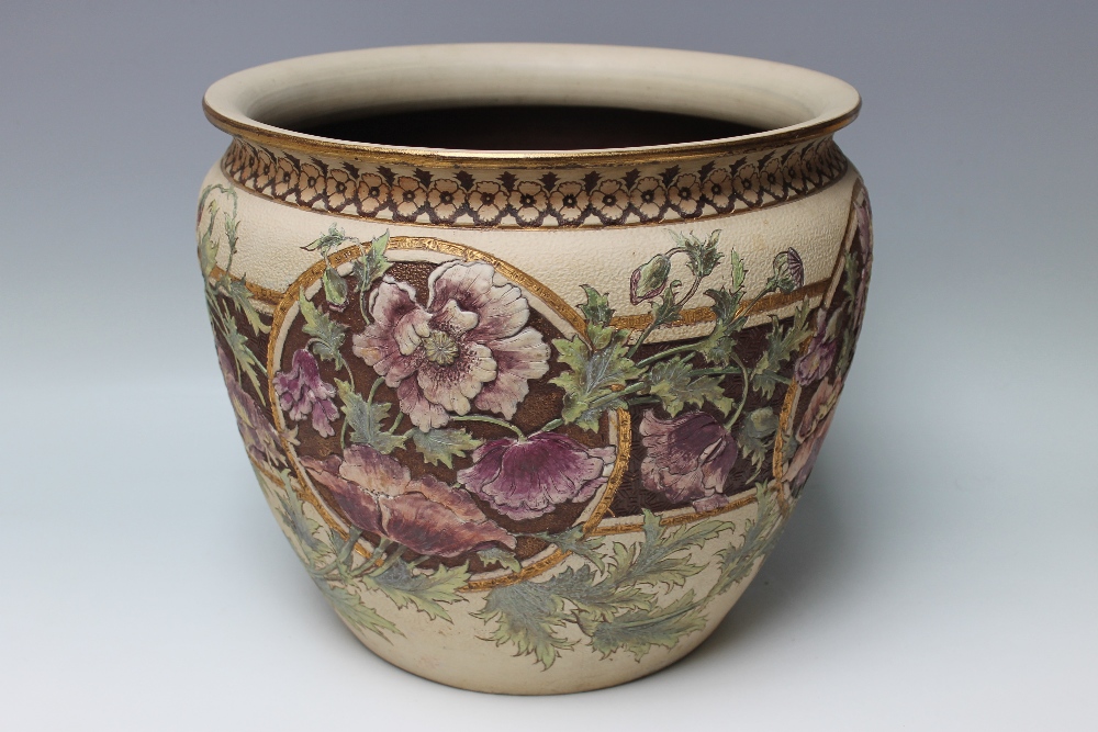 A 'MARY HELEN GOODYER' ART POTTERY JARDINIERE (PRODUCED BY CALVERT & LOVATT), of large - Image 4 of 4