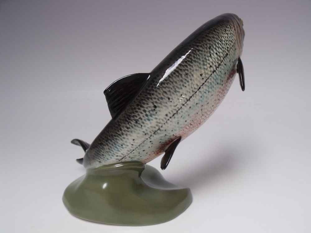 A BESWICK FIGURE OF A SALMON - MODEL 2066, impressed and stamped marks to base, H 18 cm Buyers - for - Image 2 of 3