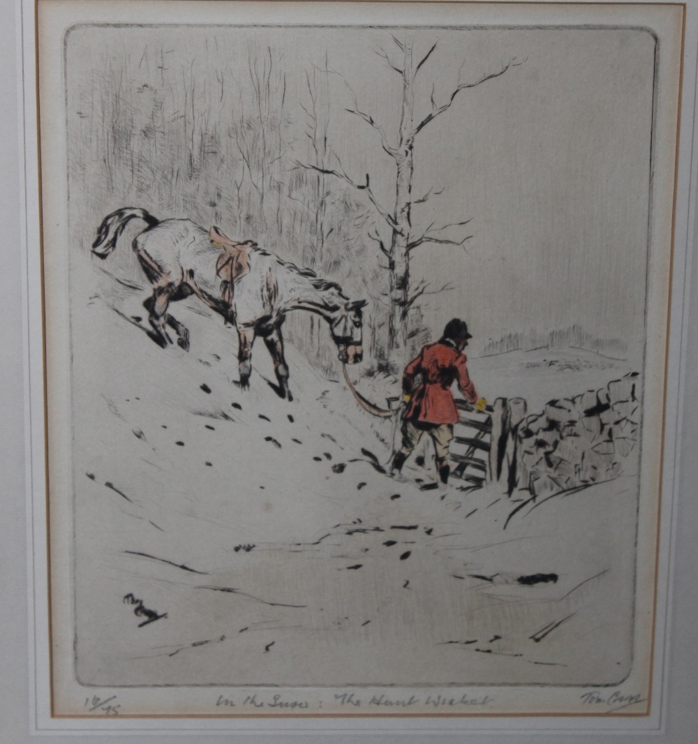 TOM CARR (1912-1977) 'Hold hand please', 'Breaking Course', 'In the Snow' and 'Woodland Hunt', - Image 5 of 8