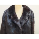 A LADIES VINTAGE DARK CHOCOLATE BROWN MINK FUR JACKET, fully lined with internal pocket, maker's