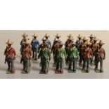 A COLLECTION OF APPROXIMATELY TWENTY METAL FIGURES BY BRITAINS, of Mexican Rurales, fifteen