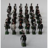 A COLLECTION OF BRITAINS METAL SOLDIERS, depicting the rifle Brigade marching band (approx 31)