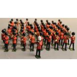 A COLLECTION OF BRITAINS AND OTHERS MARCHING BAND FIGURES, Welsh Guards and Irish Guards,