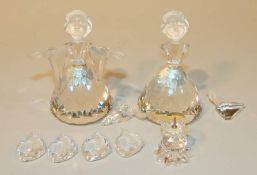 Swarovski, D.: 2 Figurienen Engelgeschliffenes Kristallglas, 2 kleine Engel mit ausgebreiteten