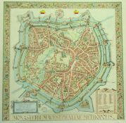 2 Hist. Karten Münster aus der VogelschauReprints des Stadmuseums Münster, mit Legende, ca. 60 x