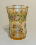 Haida Steinschönau: Vase mit Blumendekor, um 1910Transparentglas partiell vergoldet, leicht