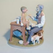 Lladro Porzellanmanufaktur, Spanien (blaue Manufakturmarke, blindgeprägte Formenmarke): große