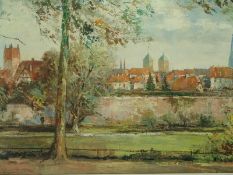 Götting, Wilhelm (1901 Warendorf - 1976 Münster): Panoramaansicht von Münstervon den Westerholtschen