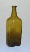 Schnapsflasche, Biedermeier, süddeutsch, 18./19. Jhd.lindgrünes Waldglas mit Lufteinschlüssen,