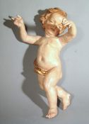 großer süddeutscher Adorationsengel/Putto 1. H. 18. Jhausdrucksstarke Sakralskulptur, als
