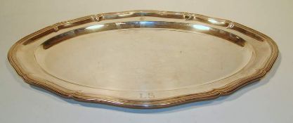 Tétard Fréres, Paris (um 1903): große Platte mit Perlband, 900er - 950er  Silbergroße, ovale