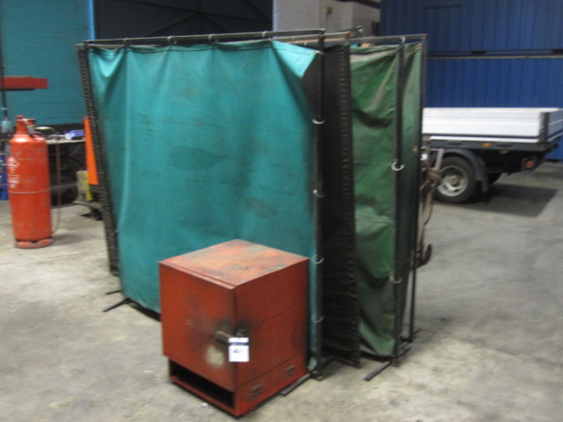 Welding rod drying oven (Not working) and 6 welding screens