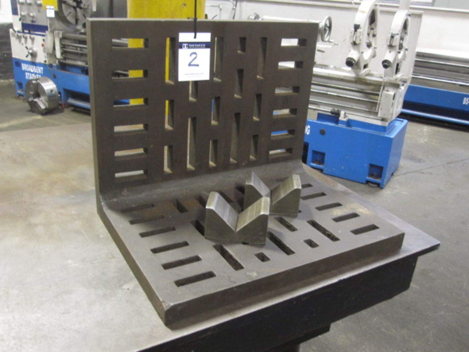 Slotted angle plate and two V blocks