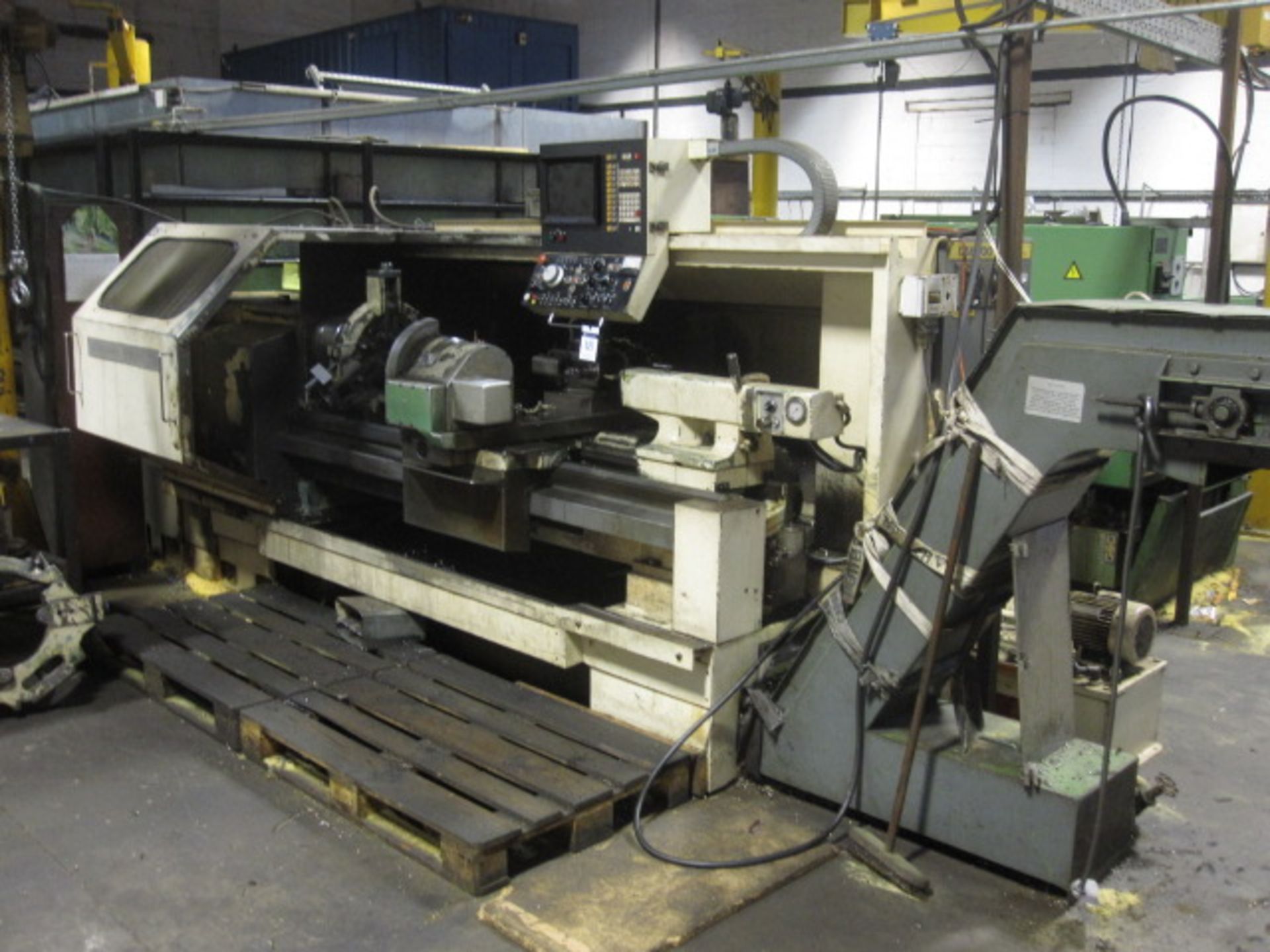 DAEWOO Model PAN20 twin turret CNC lathe. Serial No/DOM: 190108 (believed to be 1984). Capacity: 520