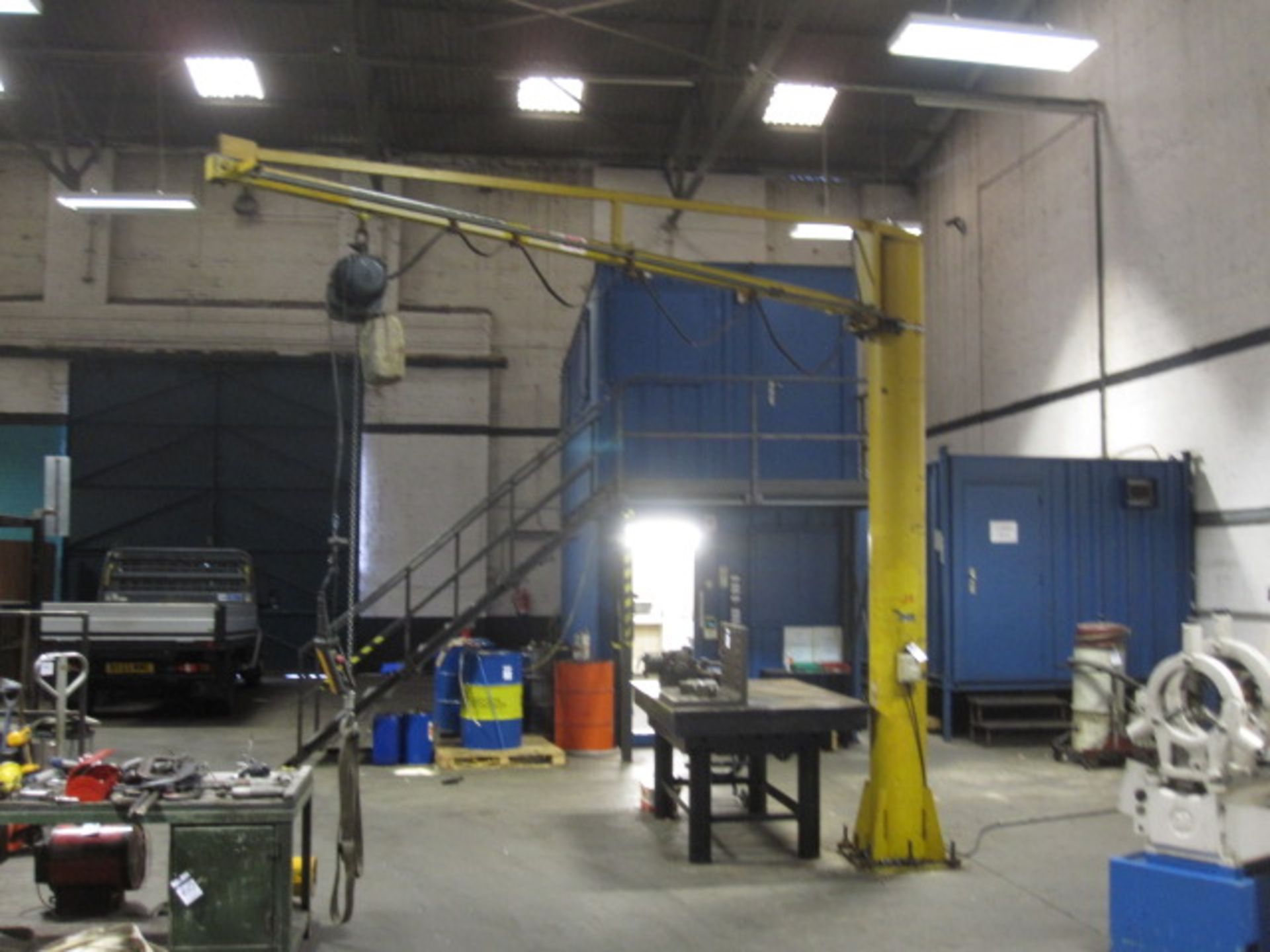 PYTHON CRANES swing jib crane Serial No: 7895D with DEMAG 250kg capacity pendant controlled electric