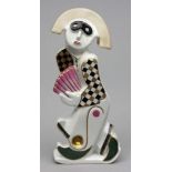 Reserve: 100 EUR        Gies, Ludwig (1887-1966)  Pierrot mit Hut. Bunt bemalt und reiche