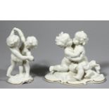 Tutter, KarlZwei Skulpturengruppen: Tanzende bzw. sich küssende Amoretten. Elfenbeinfarben, Sockel