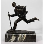 Plessner, Jakob (1871 Berlin 1942)Hans im Glück. Bronze mit schwarz-brauner Patina. Auf