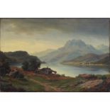 Unbekannter Maler (um 1870)Blick auf einen Gebirgssee. Öl/Lwd. 47x 69 cm.Mindestpreis: 100 EUR