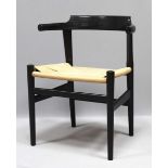 Wegner, Hans J. (1914 Tondern - Kopenhagen 2007)"Side Chair", Modell PP 58/68. Schwarz gelacktes