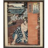 Kuniyoshi (1798-1861)Farbholzschnitt, Blatt aus der Serie: Kisokaido roku-ju-ku tsugi no uchi (Die