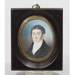 Miniaturist (1. Hälfte 19. Jh.) .Portrait eines edlen Herrn. Gouache. Ca. 7x 5,5 cm (im Oval).
