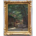 Beauvais, Armand (1840 Bar-sur-Aube - Saint-Aignan-sur-Cher 1911)Neben Bauernkate unter Bäumen