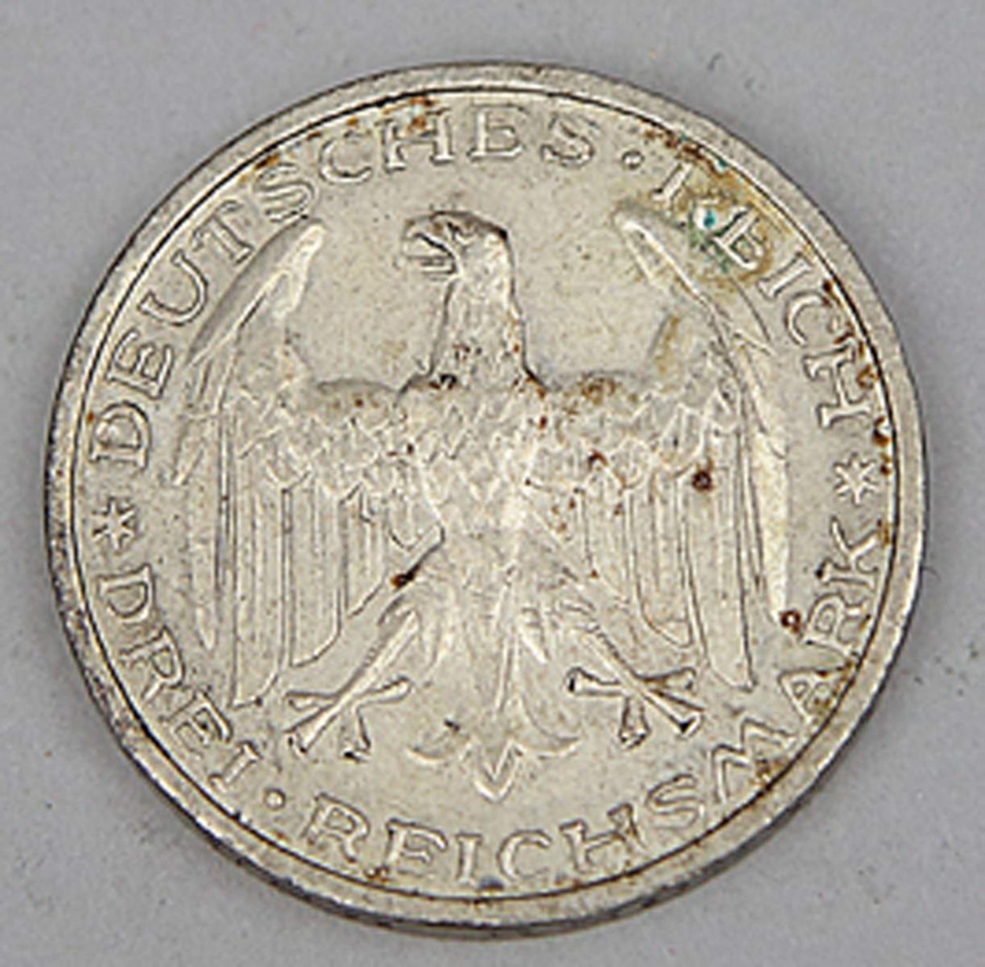 Weimarer Republik, 3 Mark 400 Jahre Universität Marburg, 1927 A.vz.Mindestpreis: 30 EUR - Bild 2 aus 2