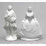 Paar Figuren, Meissen."August der Starke" und "Gräfin Cosel". Weiß. Schwertermarke Meissen, 20.