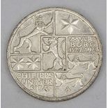 Weimarer Republik, 3 Mark 400 Jahre Universität Marburg, 1927 A.vz.Mindestpreis: 30 EUR