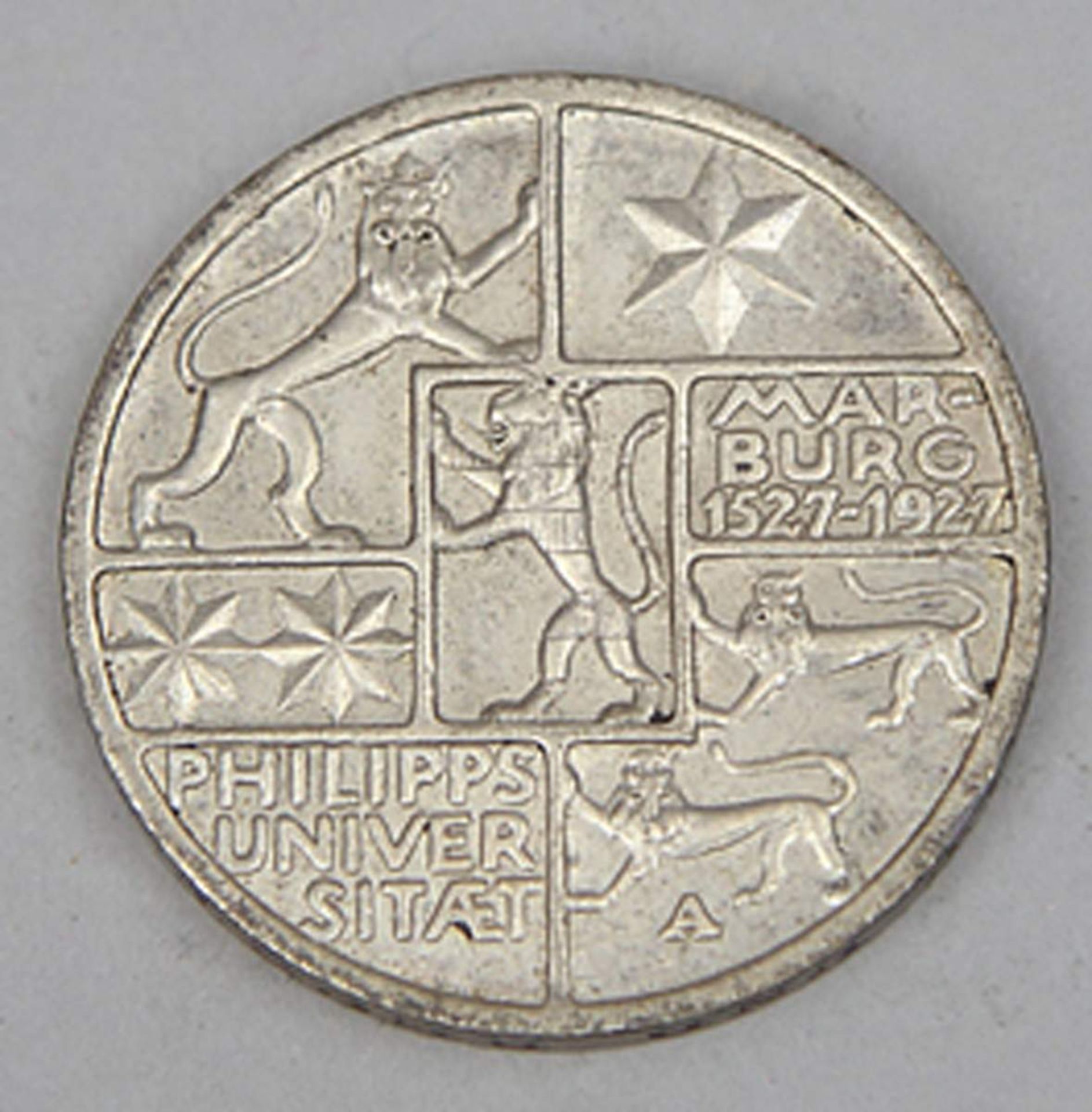 Weimarer Republik, 3 Mark 400 Jahre Universität Marburg, 1927 A.vz.Mindestpreis: 30 EUR